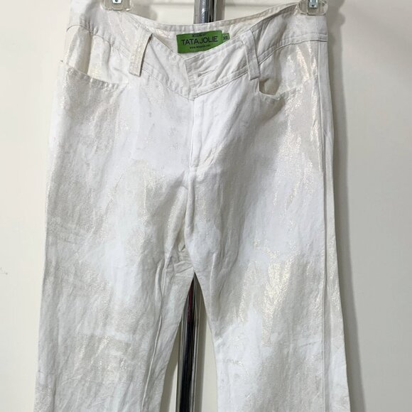 New TATA Jolie Gold and White Pants Women's XS - Picture 1 of 3
